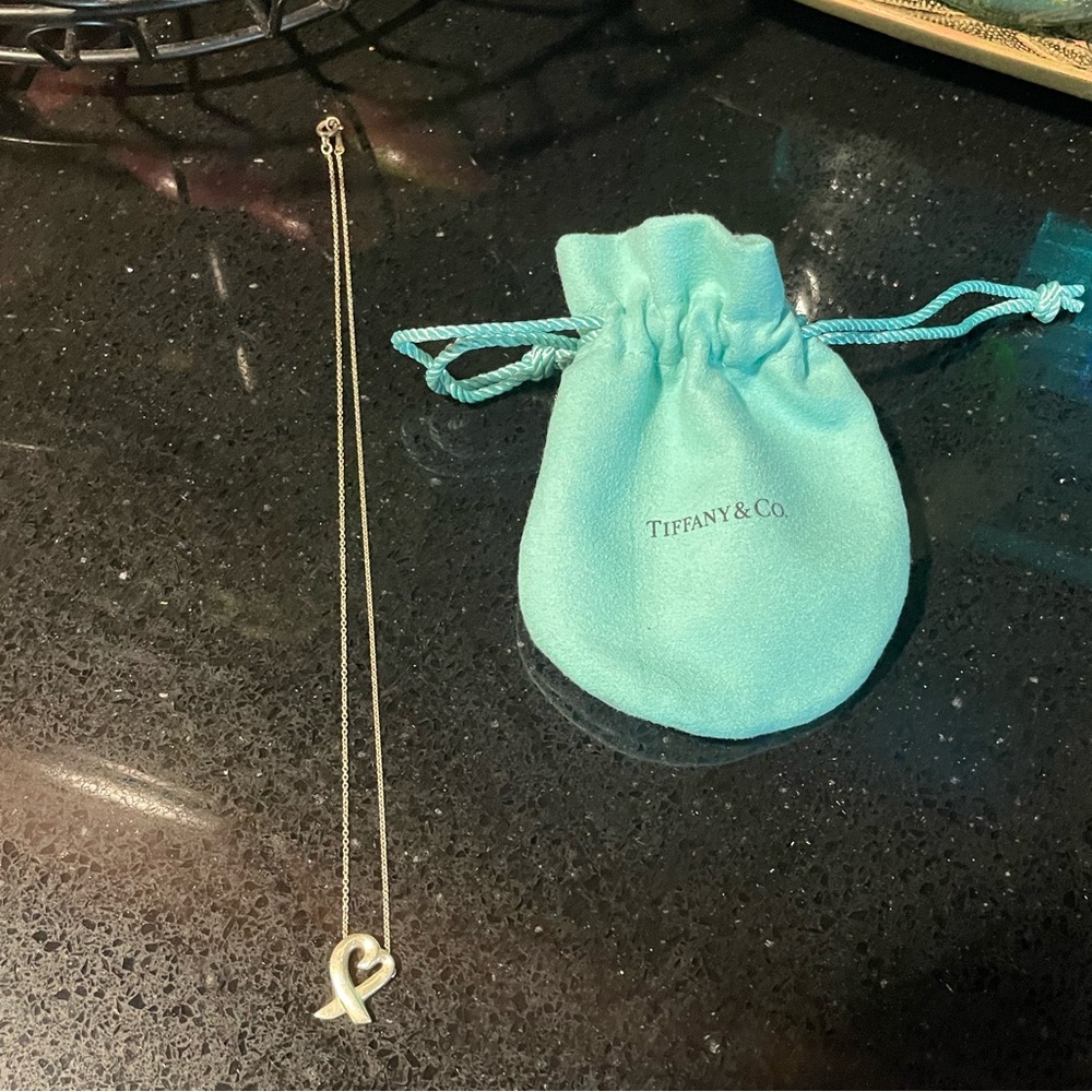 Tiffany and Co. Paloma Picasso Loving Heart Sterling Silver Necklace